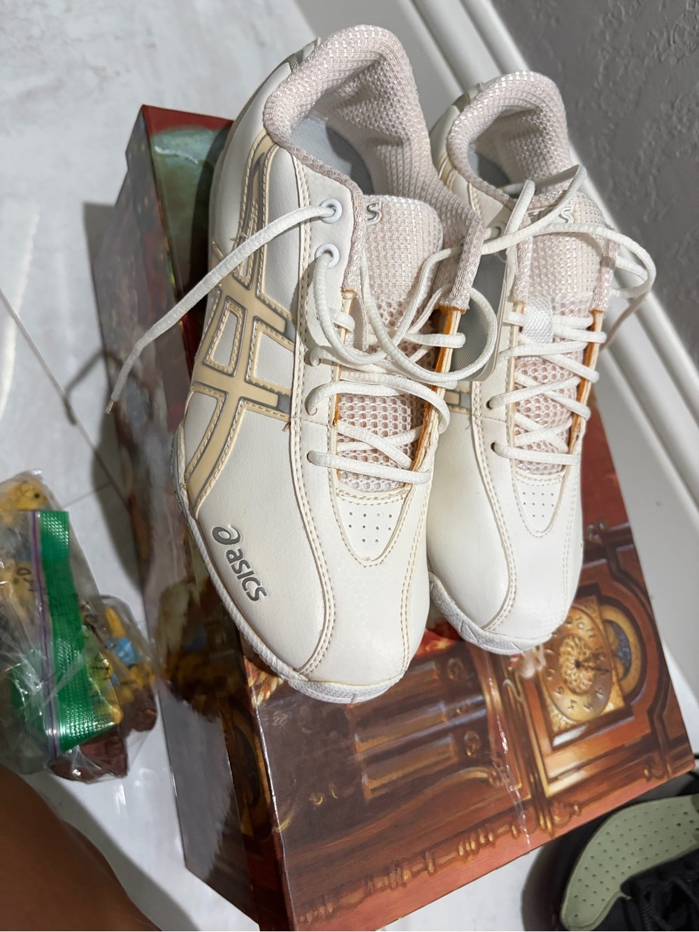 Asics Cream and Beige Lace-Up Sneakers